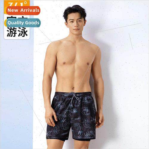 Mens swimming trunks five pants double layer anti-embarrassm