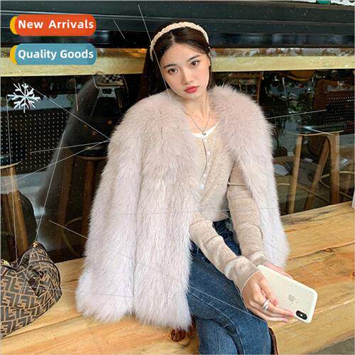2022 fall and winter new imation fox fur coat female short l