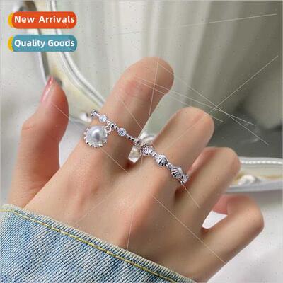 Stacking Scalloped Shell Index Ring che Cool Delicate Set Zi
