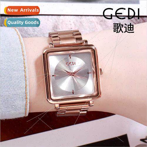 Square steel band women watch casual simple wrist watch fash