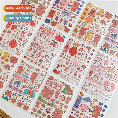 Korean  ins cartoon cute gummy bears handbook stickers creat