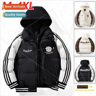 2023 new colorblocking cotton jacket men autumn winter thick