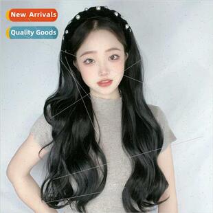 Pearl velvet hair band wig chemical fiber half head covering
