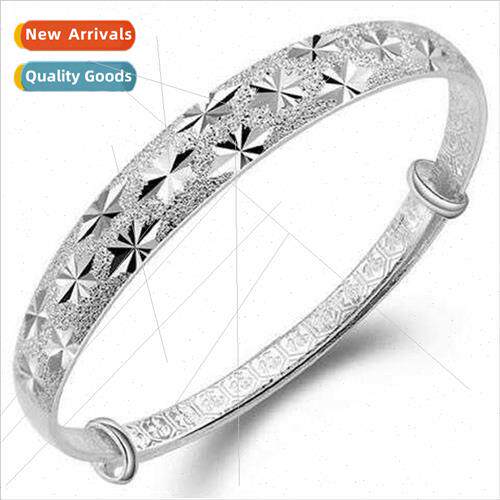 Bangle simple silver plated bracelet opening exhibion small