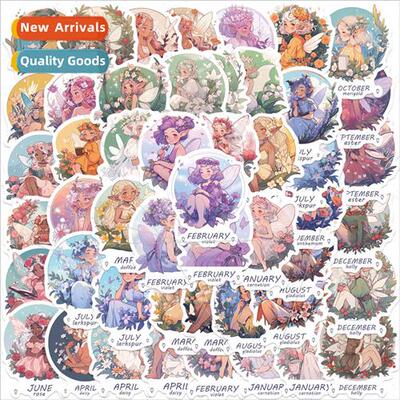 50 cartoon flower elf graffi stickers guar laptop luggage DI