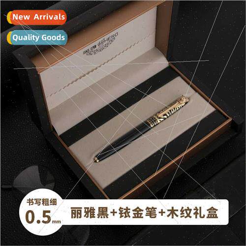 Hero fountain pen 779 gold lion embossed adult practicing in