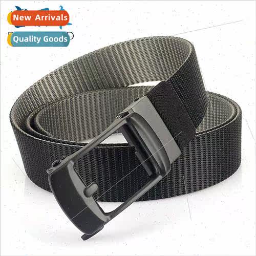Men rotating automatic buckle cloth belt canvas belt casual