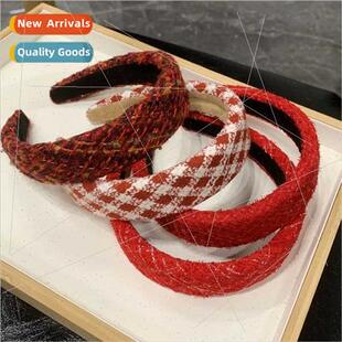 Red retro New Year hair bands female wash face hair card new