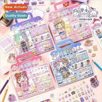 Fashion bubble stickers this cartoon animation 3D educationa