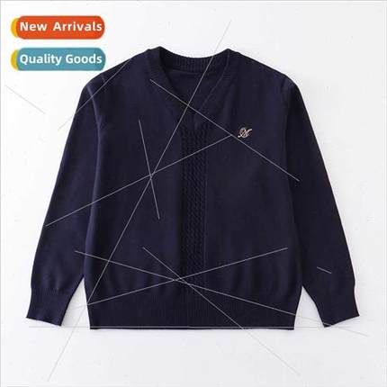JK unim pullover sweater cyanine color embroidery long-sleev