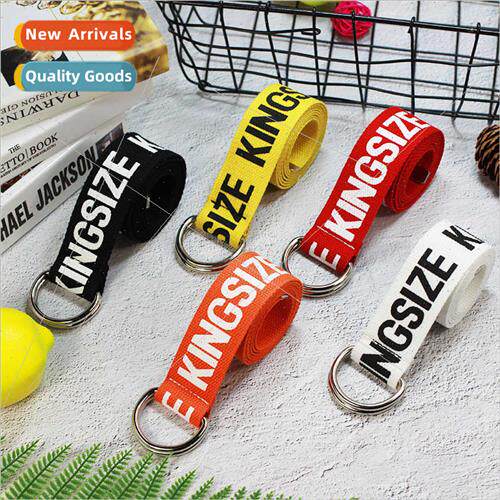 Korean fashion versatile ladies nylon canvas belt printed do