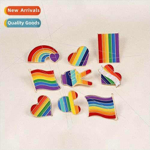 Japan Korea temperament simple fashion rainbow brooch love s