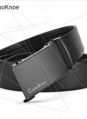 Belt men quadrilateral network  automatic buckle men belt bu