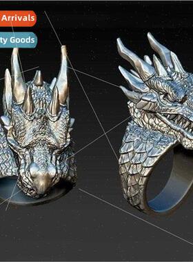 Europe domineering fierce men dragon ring men creative vinta