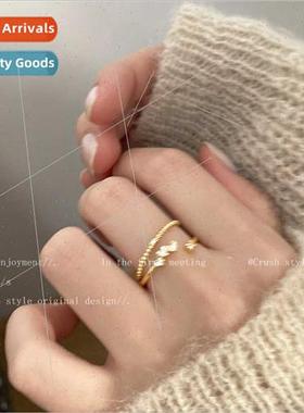 Drip Glaze Heart Zirconia Ring Set Women che Sense Index Fin