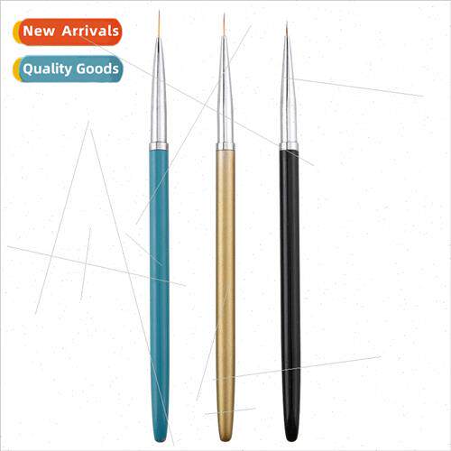 Nail painting brush 3pcs gold nylon hair metal rod color pai