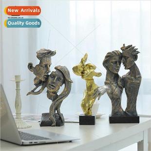 Europe resin crafts Couple entrance sculpture home desk mask