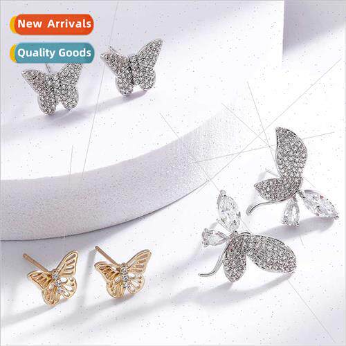 Copper inlaid zirconium exquise earrings female Koreasimple