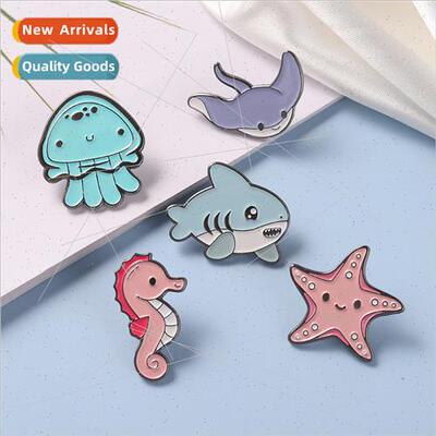 Sea life series Q  brooch shark jellyfish seahorse brooch cl