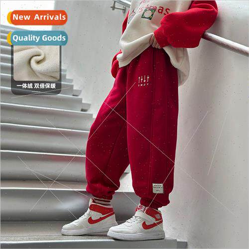 Boys padded pants fall and winter 2024 new childrens one-pie