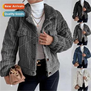 rabb plush padded fall comtab shirt winter lapel 2023 jacket