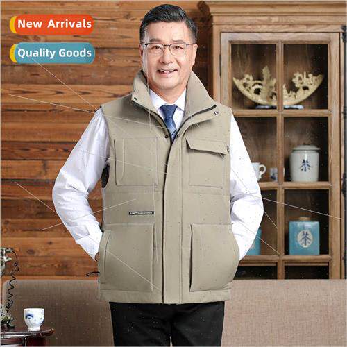 Winter down jacket undershirt middle-aged elderly men down v
