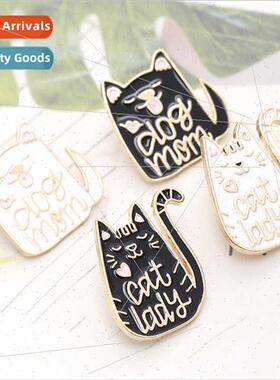 New  American cartoon animal engraving Cat Dog dog cat brooc