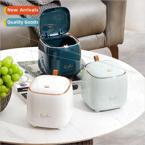 Pressing desktop trash can household lid organizer creative