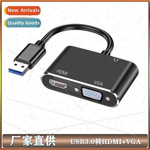 USB3.0 to HDMI+VGA HD Video Converter USB 1 in 2 to Dual Por