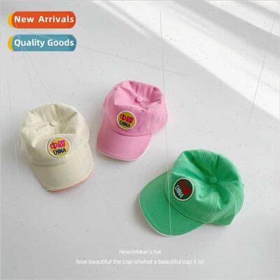 Embroidery labeled children baseball cap soft top casual ver