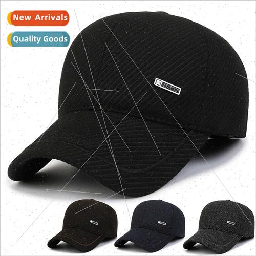Men hat tide fall winter new warm tweed baseball cap padded