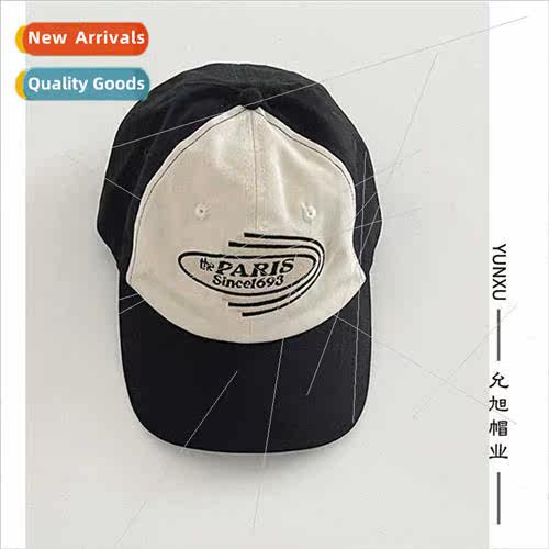 Patchwork color soft top baseball cap female Korea casual ho