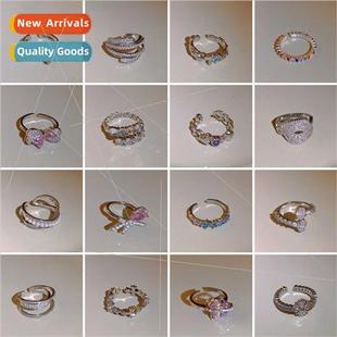 Korea ring index irregular match love zirconia ins hundred