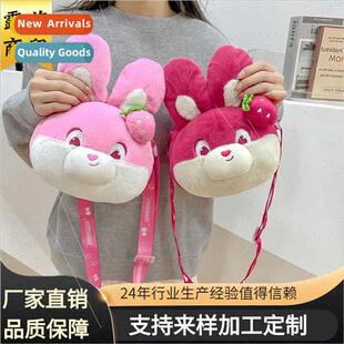 Plush Cartoon Bag Cute Strawberry Bunny Sweet Girls Crossbod