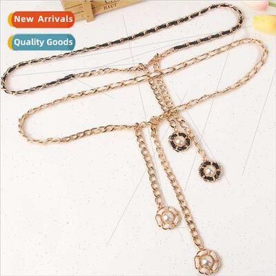 Color ladies waist chain metal wear leather belt dress hangi
