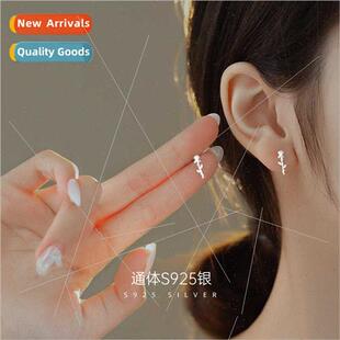 S925 summer wave earrin female new earrings rose silver 2022