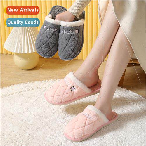 2022 new cotton slippers men and women winter couple cute ca