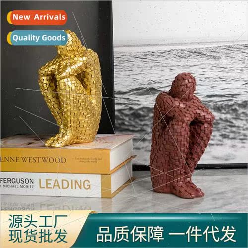 Mosaic Thinker Solid Color Black Ornament Home ving Room Mod