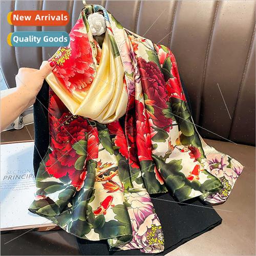 lk scarf female fashion simulation silk printing spring summ