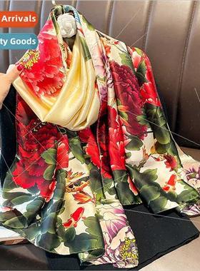lk scarf female fashion simulation silk printing spring summ