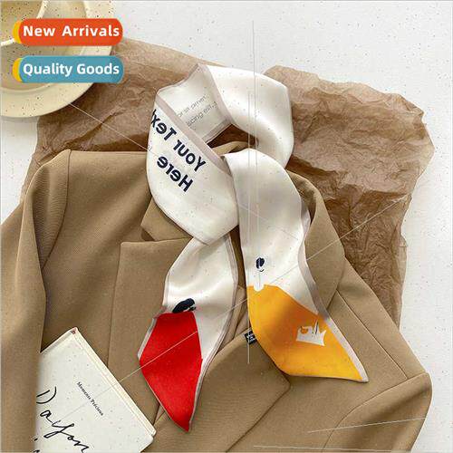 Korea ins fashion small silk scarf female 2023 new spring fa