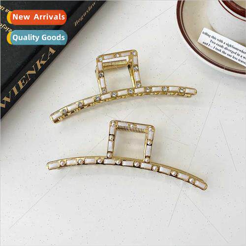 Korea ins large pearl hair clips back head grab clip female