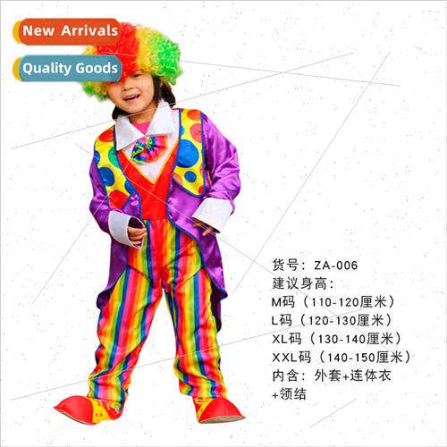 Funny Permance Costume Children Clown Circus Costume Stage P