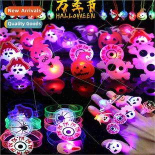 Halloween Glow Brooch Watch Hallowee Christmas Ring Necklace