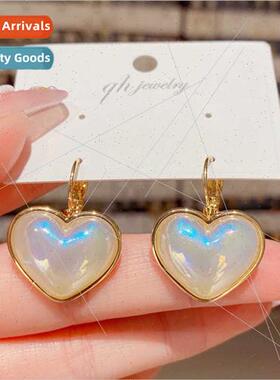 New simple peach heart earrings female fashion atmosphere st