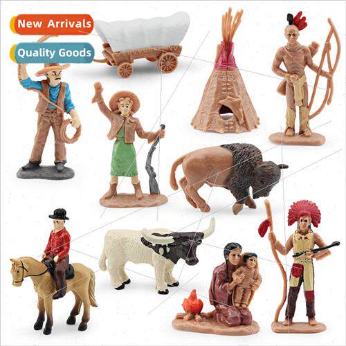 Character Scene Model Wild West Set Cowboys Buffalo Indian W
