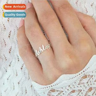 Female Ring Alphabet Stainless Europe DIY Steel Name