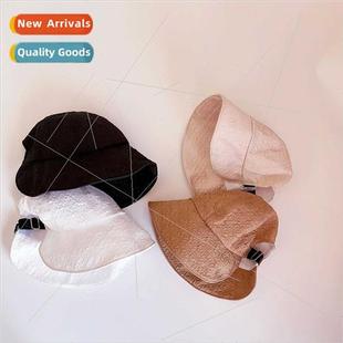hat summer brim pleated sunsc wide basin sun New fashion
