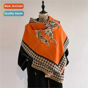 hundred bird grid Scarf double winter side female