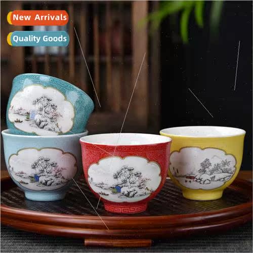 Enamel Whe Porcelain Tasting Cup Ceramic mple Kung Fu ngle C